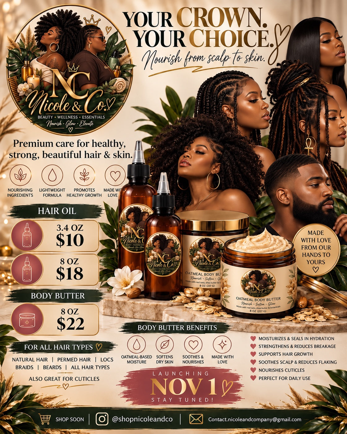 Nicole & Co. Your Crown Your Choice beauty wellness flyer